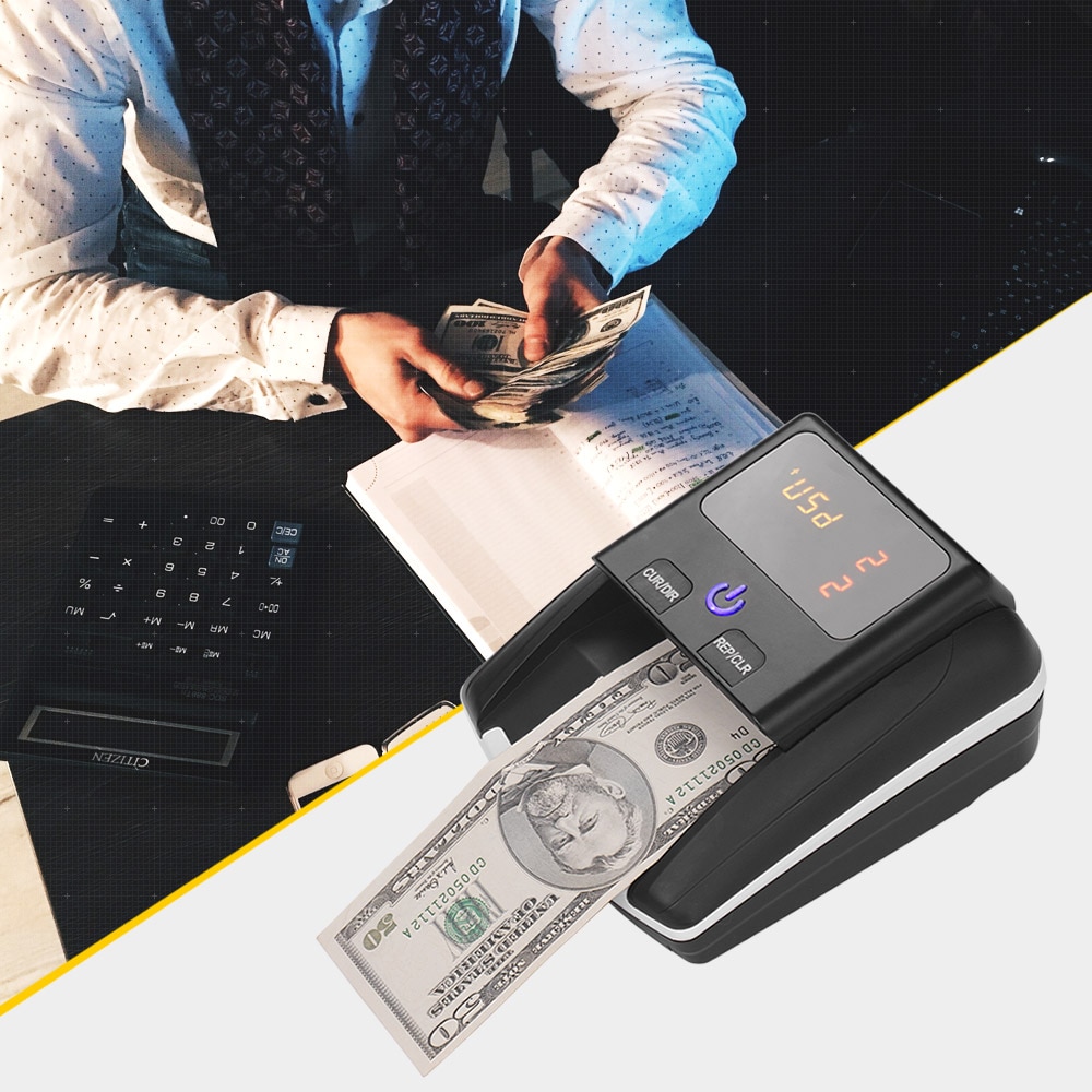 Card Money Checker Banknote-Bill-Detector-Denomination-Value-Counter-UV-MG-IR-Detection ...