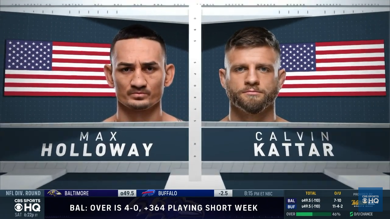Max Holloway vs Calvin Kattar Fight Highlights