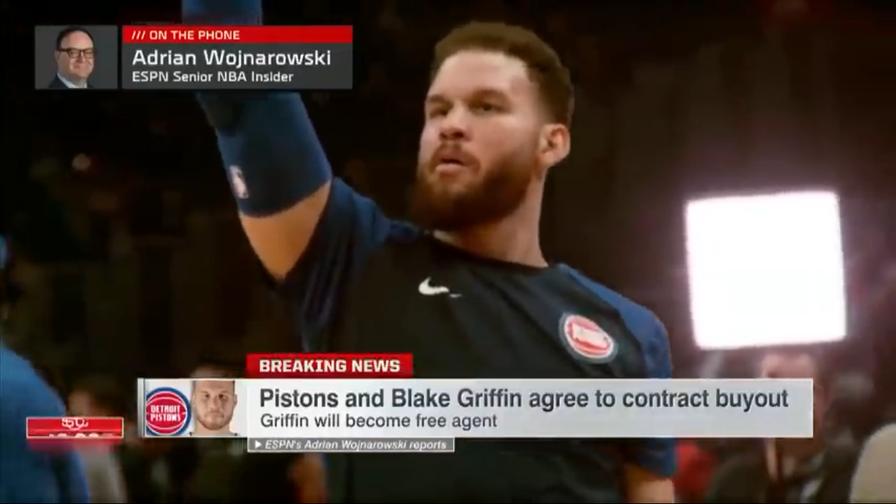 Blake Griffin agreeing to a buyout with the Pistons