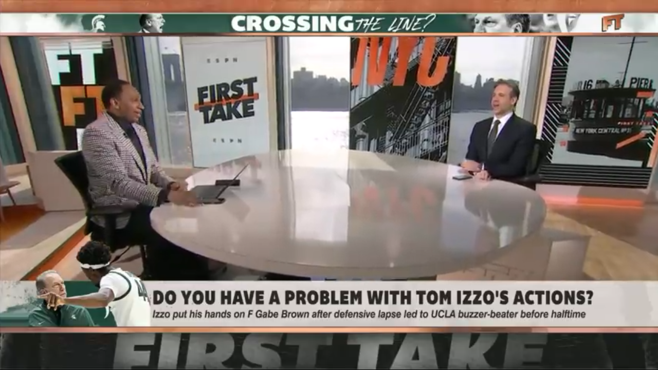 Stephen A. reacts to Tom Izzo’s heated exchange with a Michigan State player