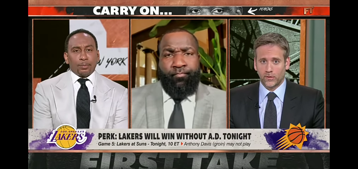 Perk doubles down on his bet with Stephen A. and picks the Lakers to win Game 5
