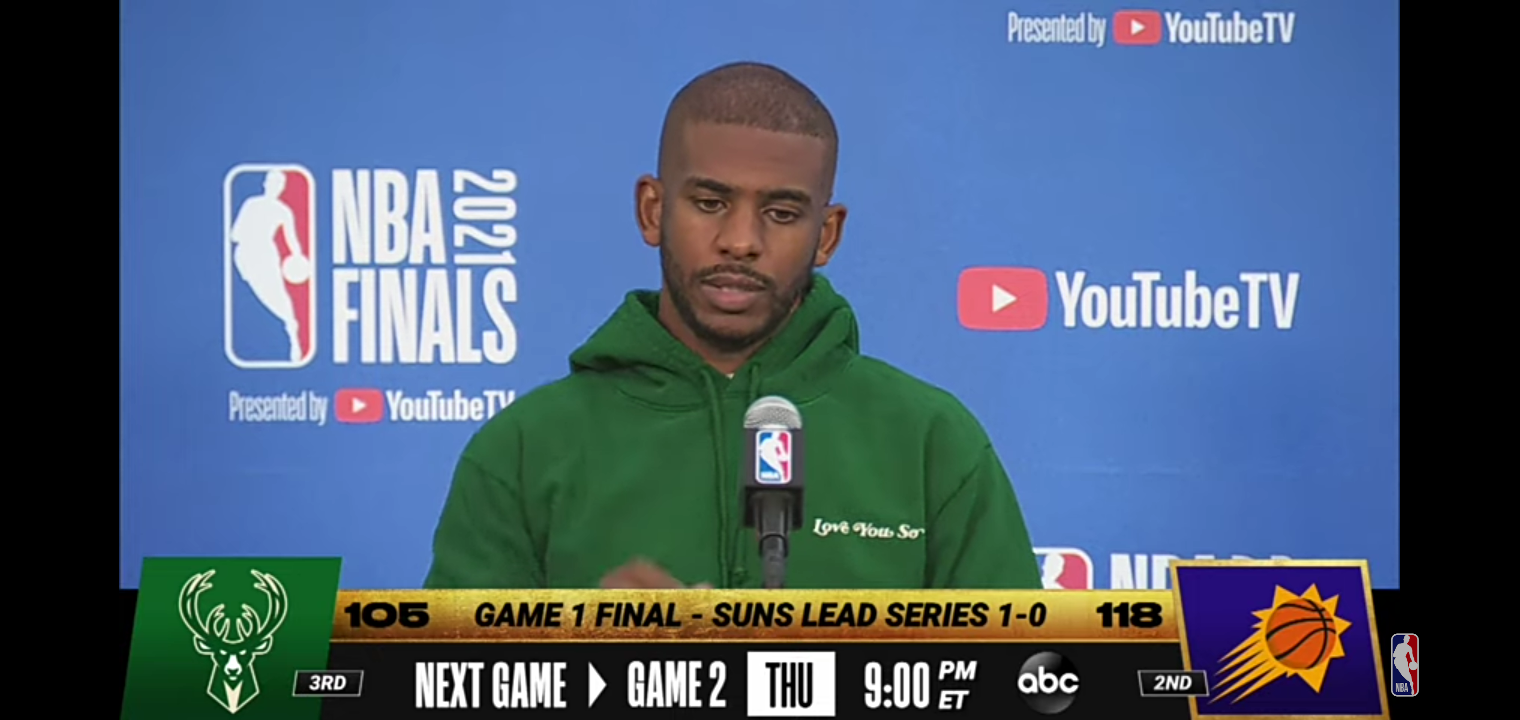 Chris Paul Postgame Interview – Game 1 – Bucks vs Suns