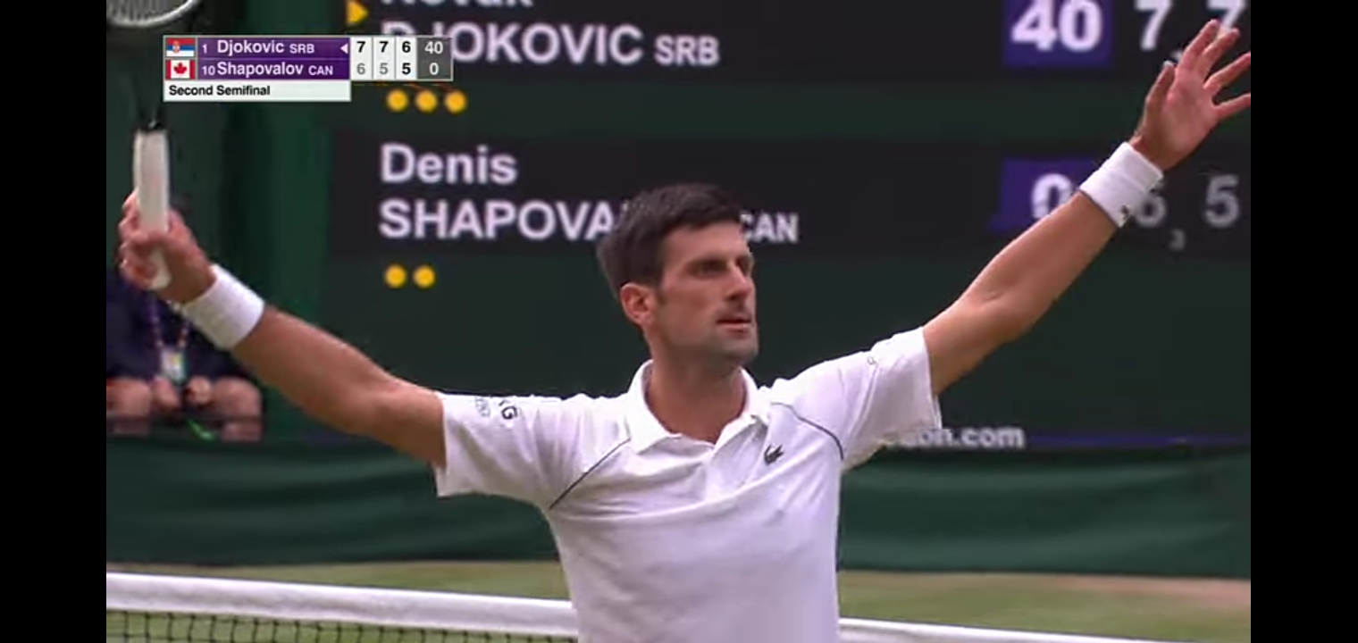Novak Djokovic advances to the Wimbledon final with straight-sets win