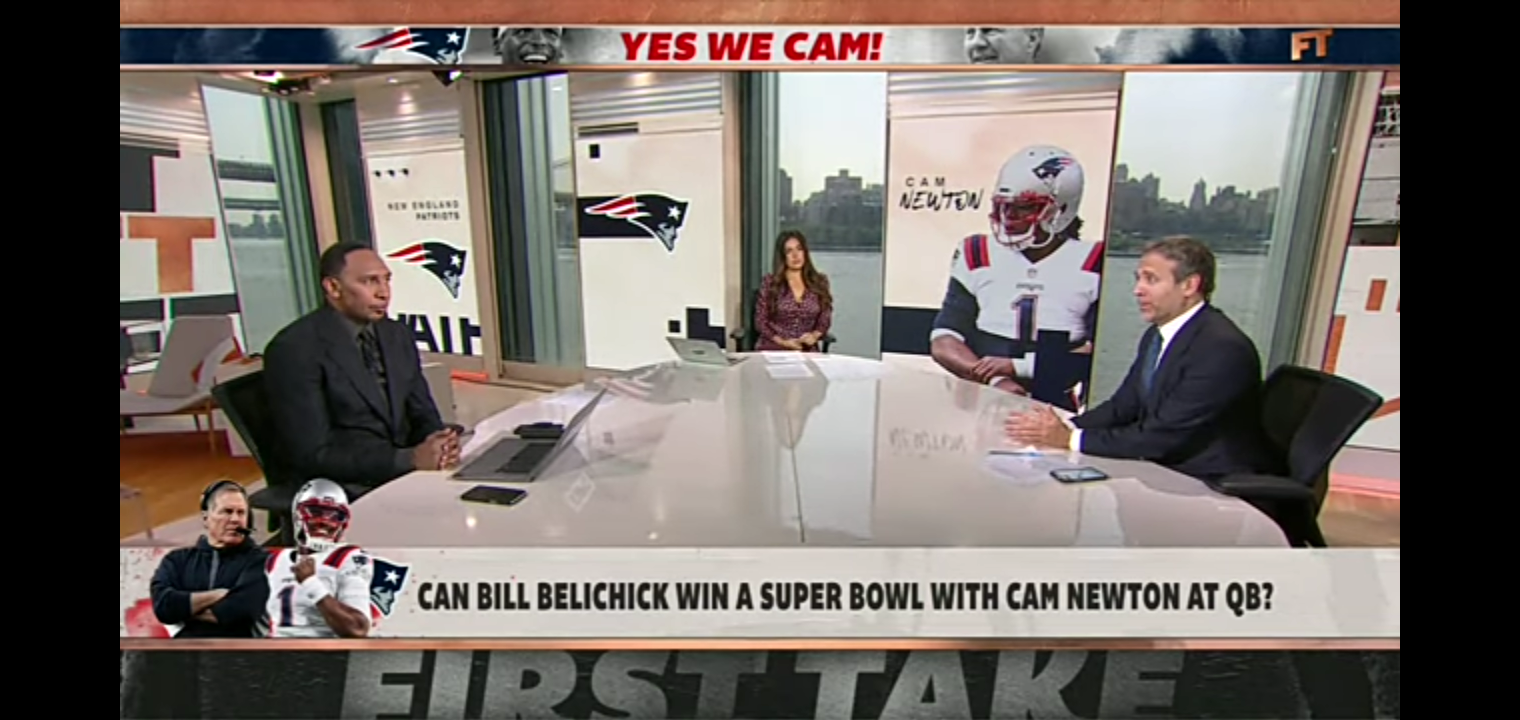 Stephen A. worries Cam Newton’s passing could impact the Patriots’ Super Bowl chances