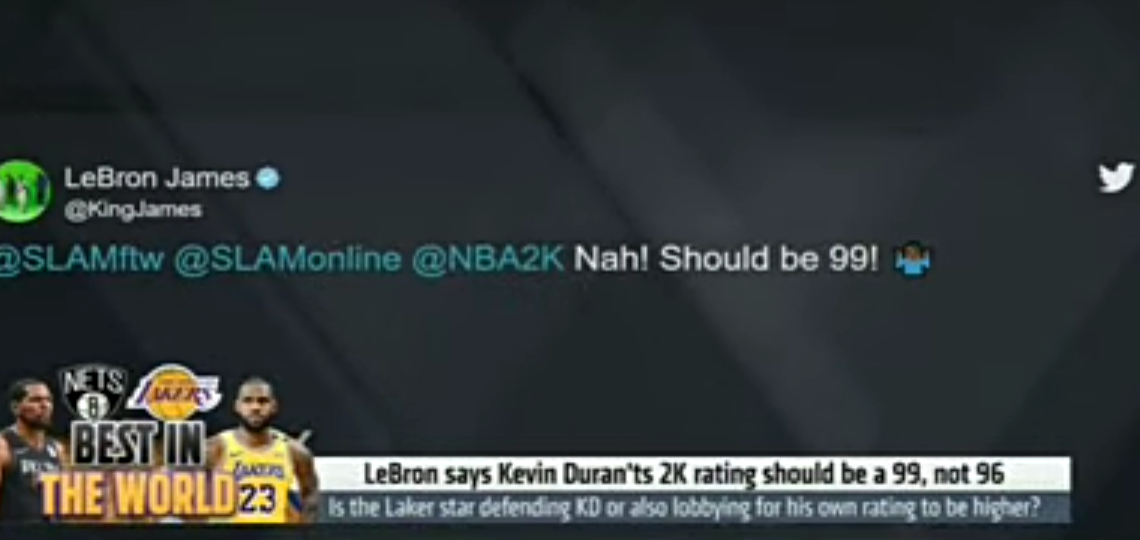 UNDISPUTED  LeBron angry at Kevin Durant’s NBA 2K22 ratings!!