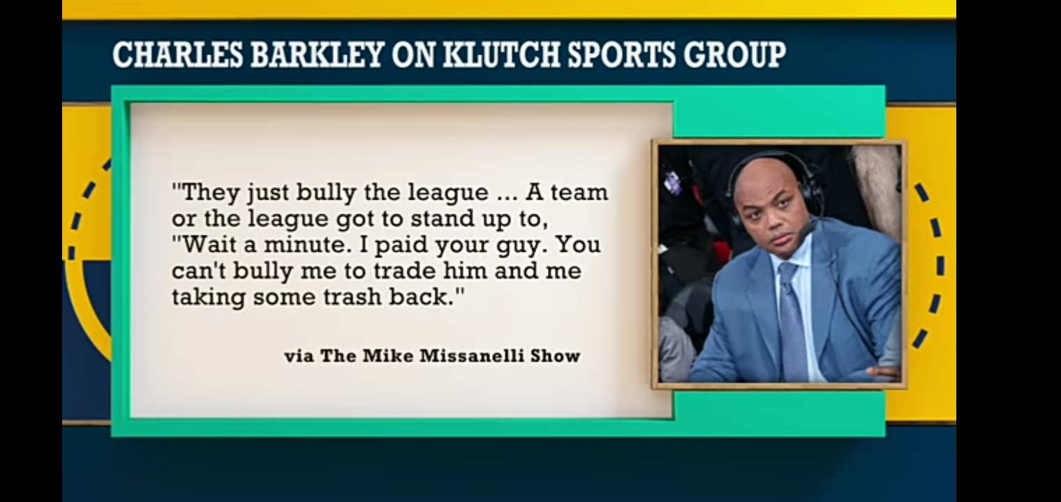 Reacting to Charles Barkley’s criticism of the Klutch Sports Group