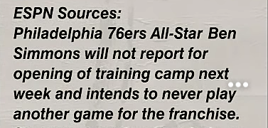 Stephen A. reacts to Ben Simmons not intending to play another game for the 76ers