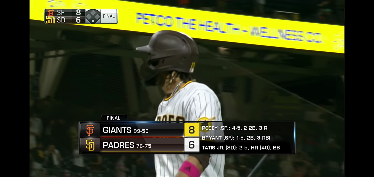 Giants @ Padre MLB Highlights
