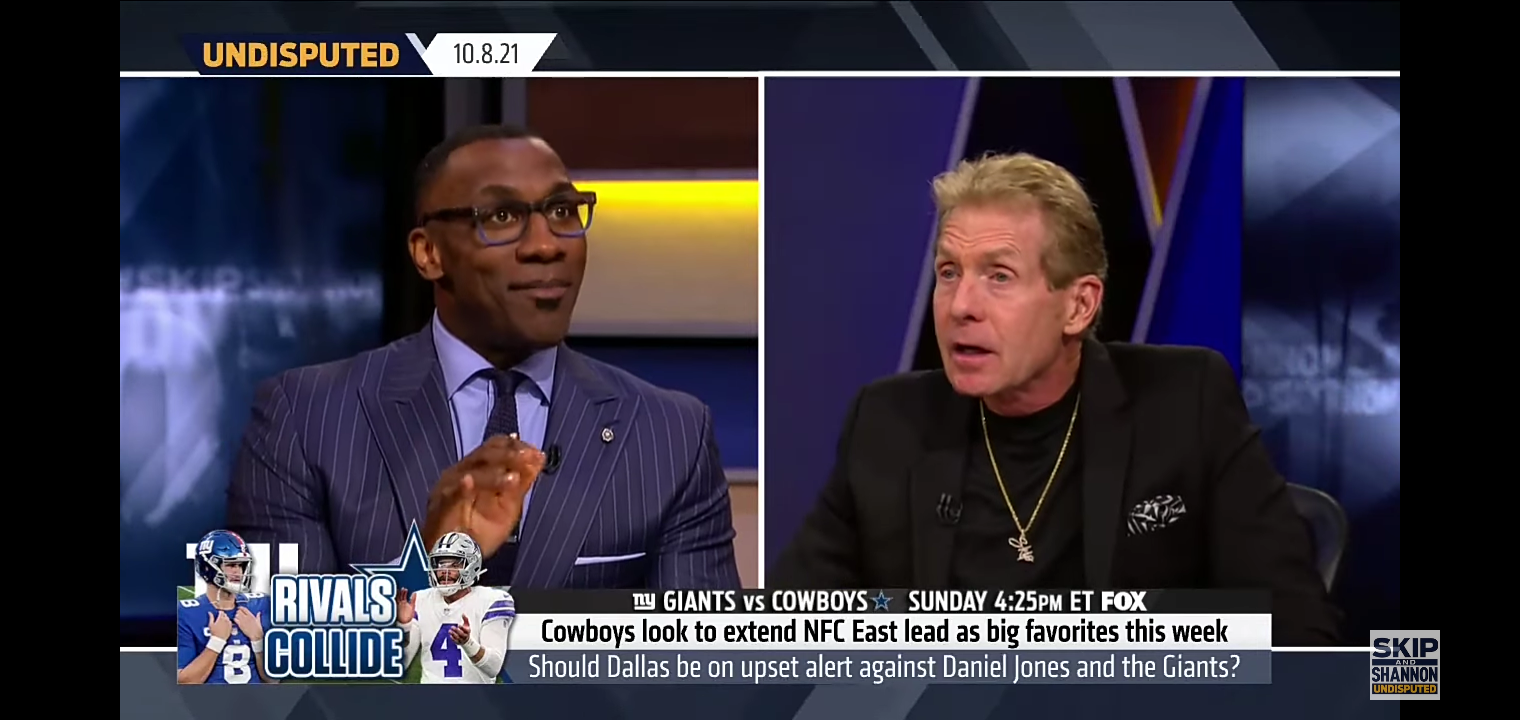 UNDISPUTED – Shannon admits “The Cowboys will blow out the Giants this weekend”
