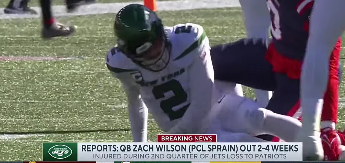Zach Wilson Out 2-4 Weeks with a PCL Sprain