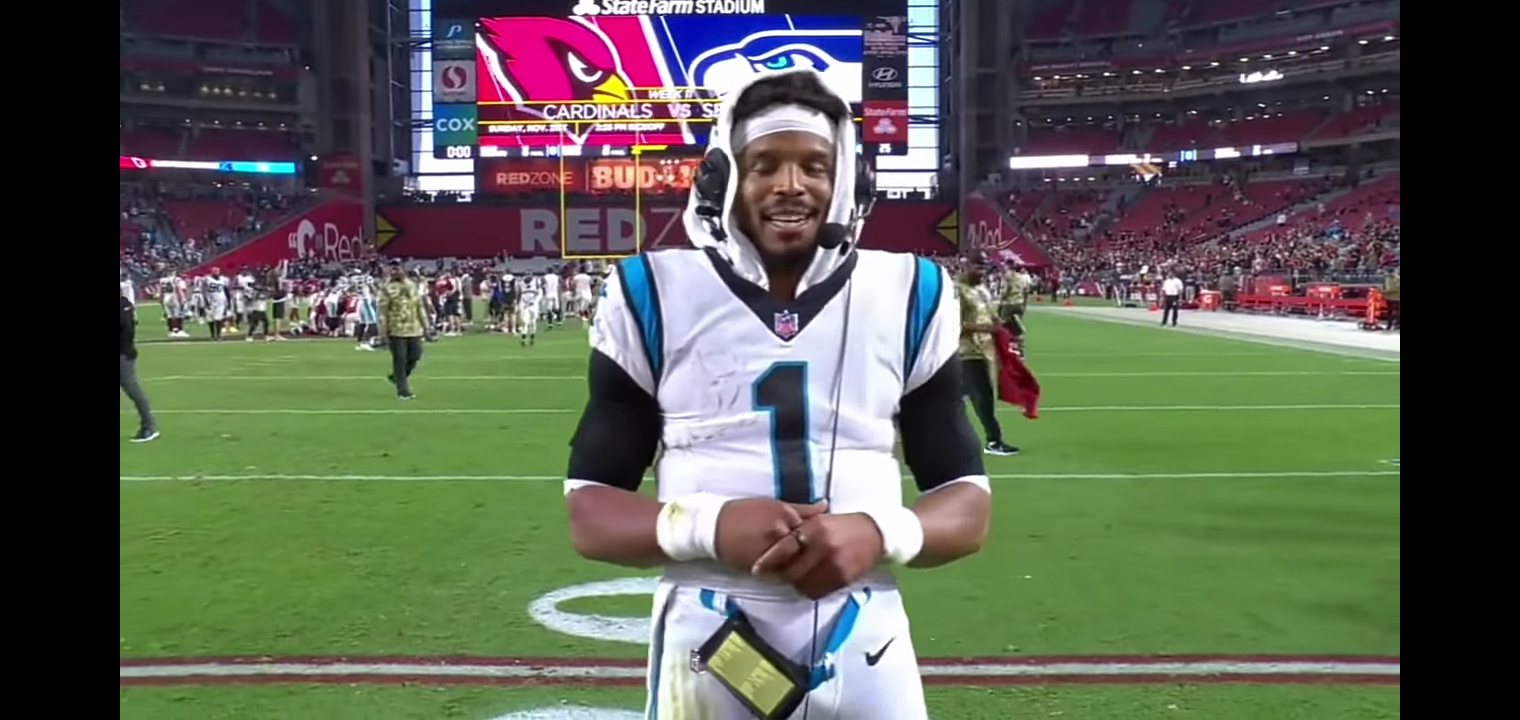 Cam Newton’s Emotional Post Game Interview After Win Over The Cardinals