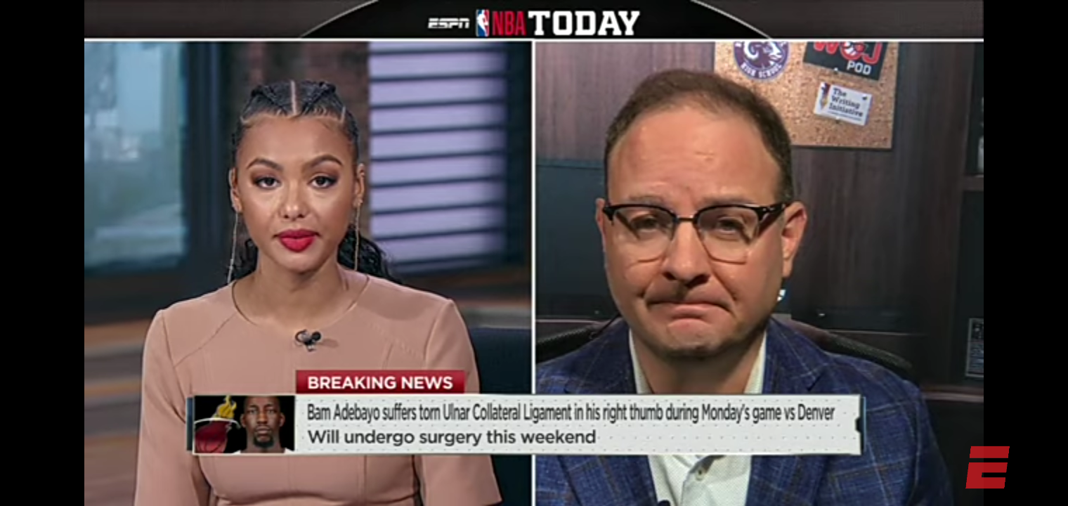 Woj breaks news on Bam Adebayo’s UCL injury