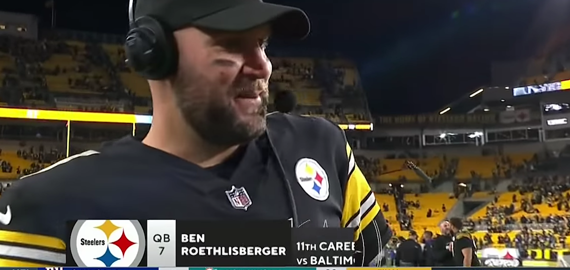 Steelers QB Ben Roethlisberger speaks after leading winning drive vs Ravens