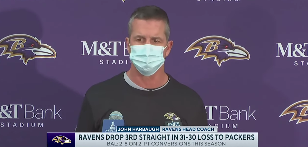 Ravens coach John Harbaugh defends decision to go for controversial 2-point try