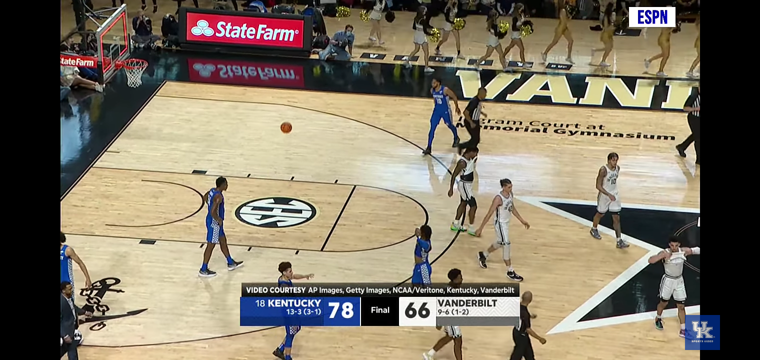 MBB: Kentucky 78, Vanderbilt 66
