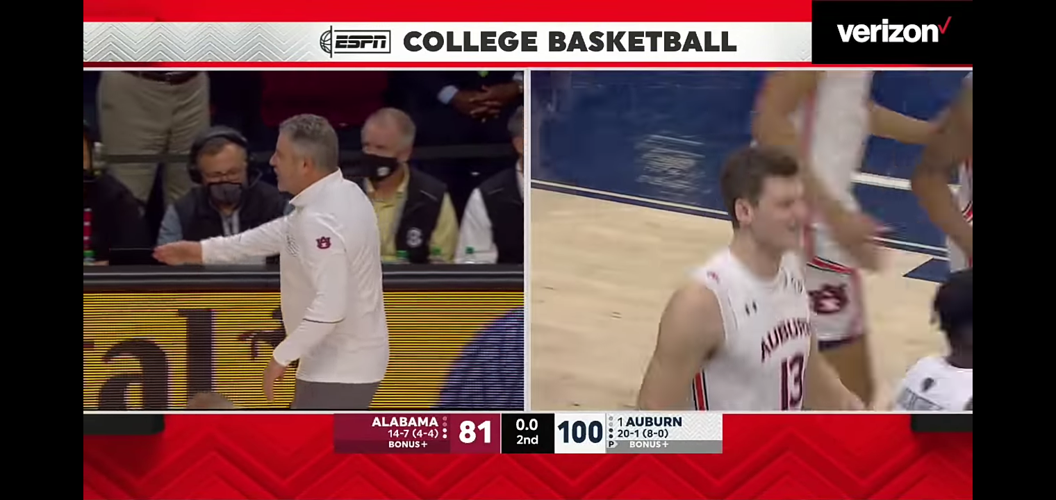 MBB: Auburn 100, Alabama 81