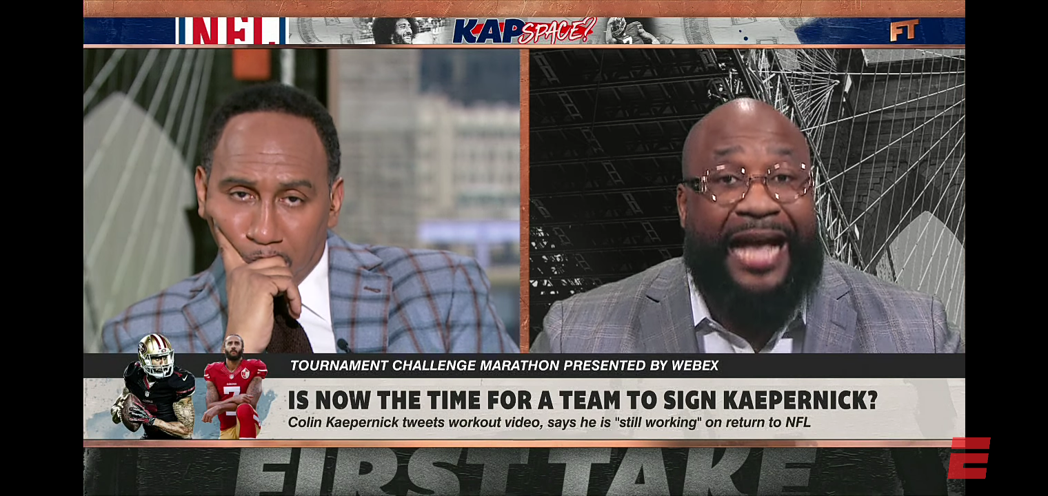 Stephen A. reacts to Colin Kaepernick saying he is still working on a return to the NFL