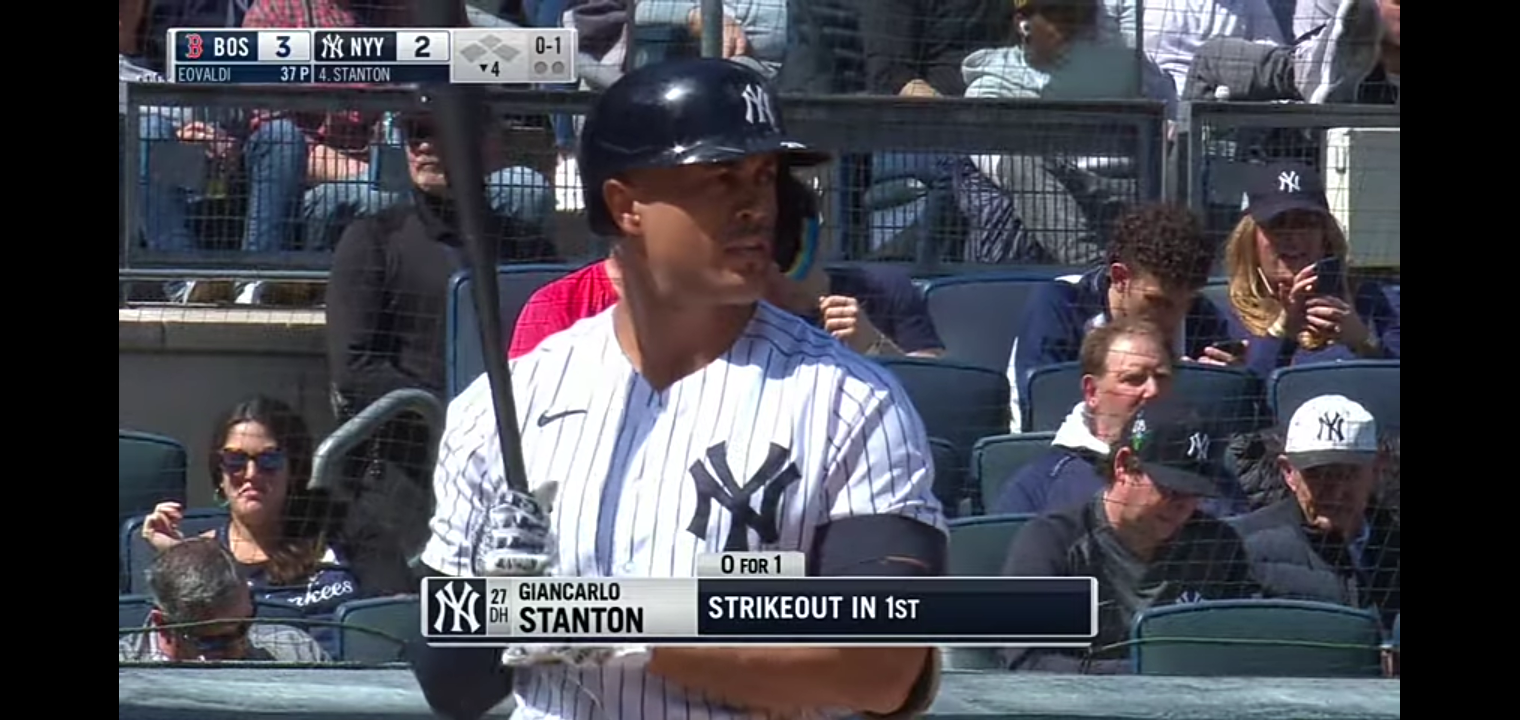 BIG G with the LASER!! Yankees’ Giancarlo Stanton launches a line drive HR to right to tie up game!