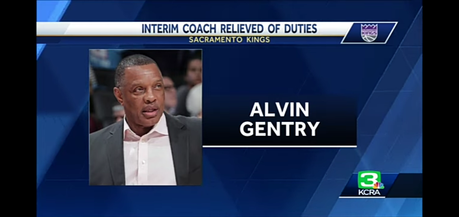 Interim Sacramento Kings head coach Alvin Gentry relieved of coaching duties