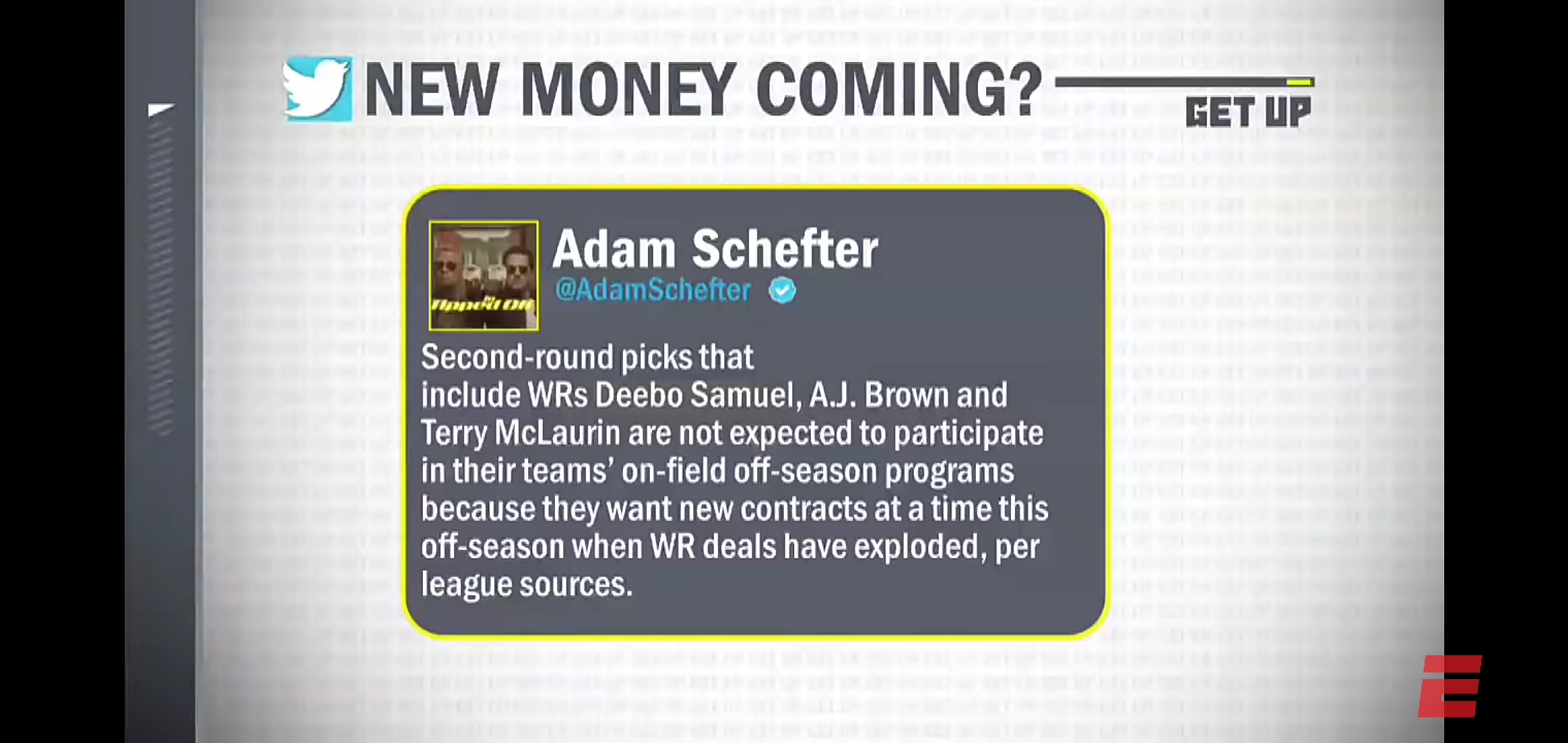 WRs Deebo Samuel, A.J. Brown & Terry McLaurin not expected to participate in offseason programs