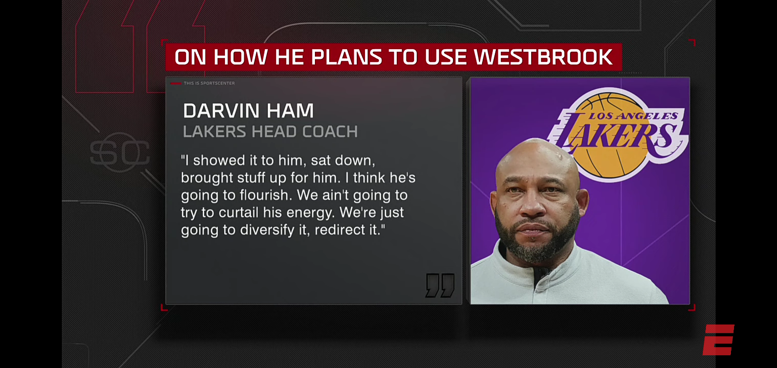 Detailing Darvin Ham’s comments on Russell Westbrook