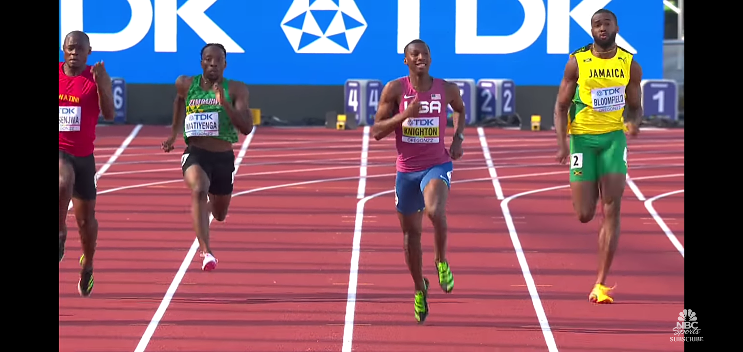 18 year old superstar Erriyon Knighton easily wins first Worlds heat, onto 200m semis￼