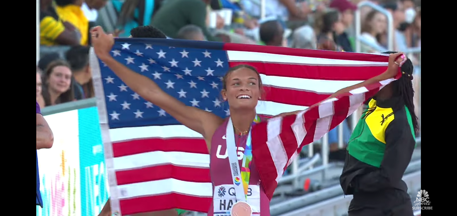 Thiam wins 2nd heptathlon title; Anna Hall breaks a JJK record and wins USA’s 1st medal since 2001