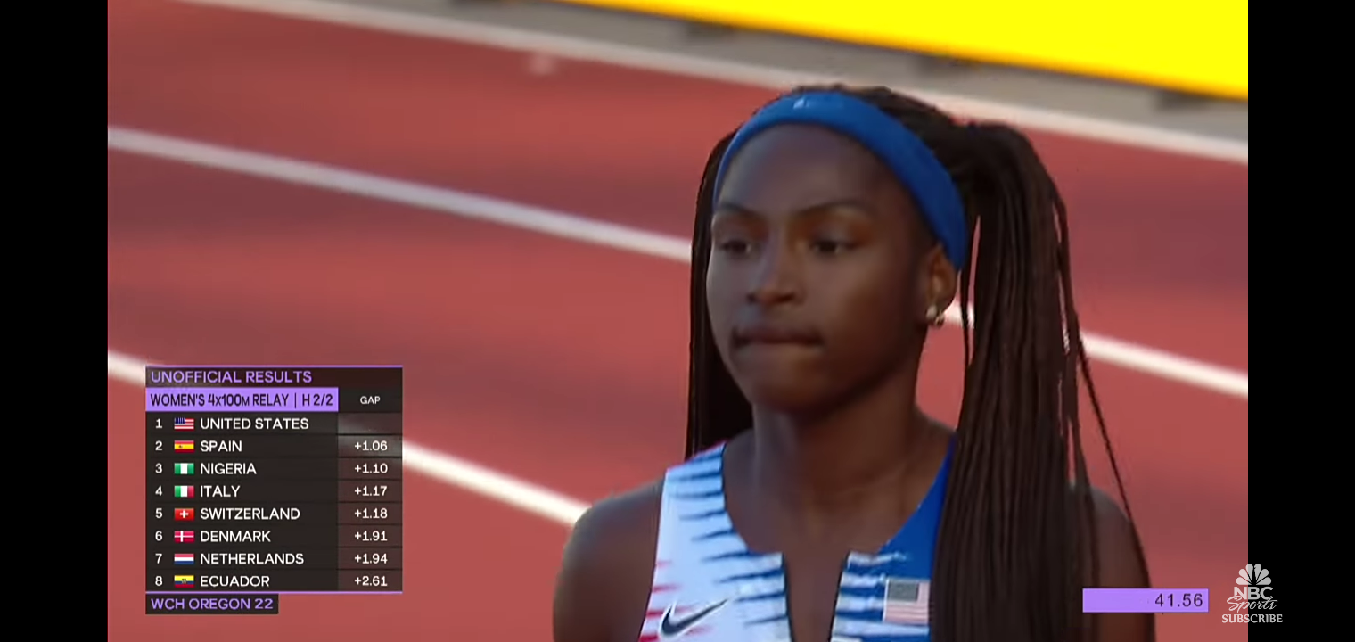 Team USA women crush 4×100 heat, setting up showdown with Jamaica in final