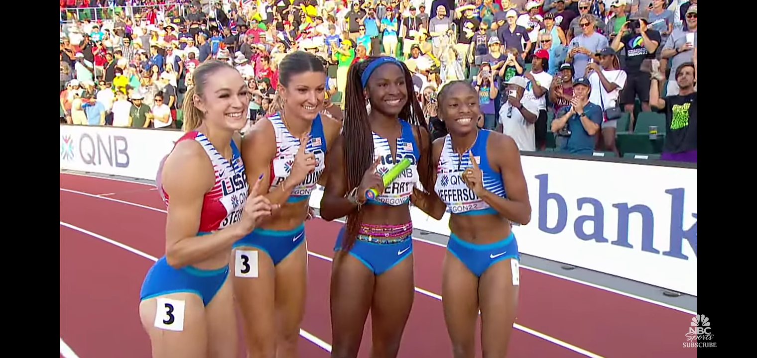 Team USA SHOCKS JAMAICA for women’s 4×100 world title | NBC Sports