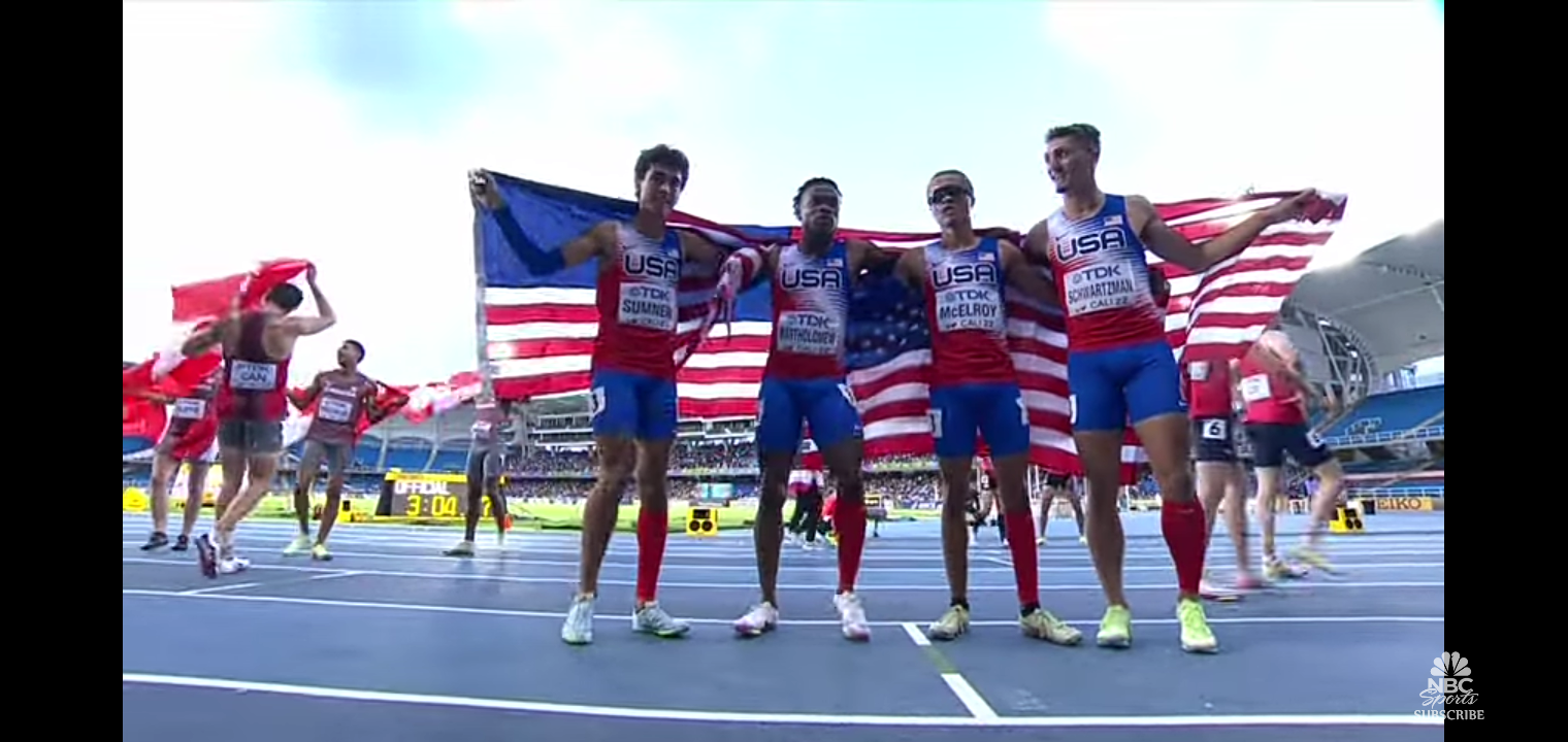 USA men’s 4×400 team pulls away on last leg, win gold in U20 Championships final event