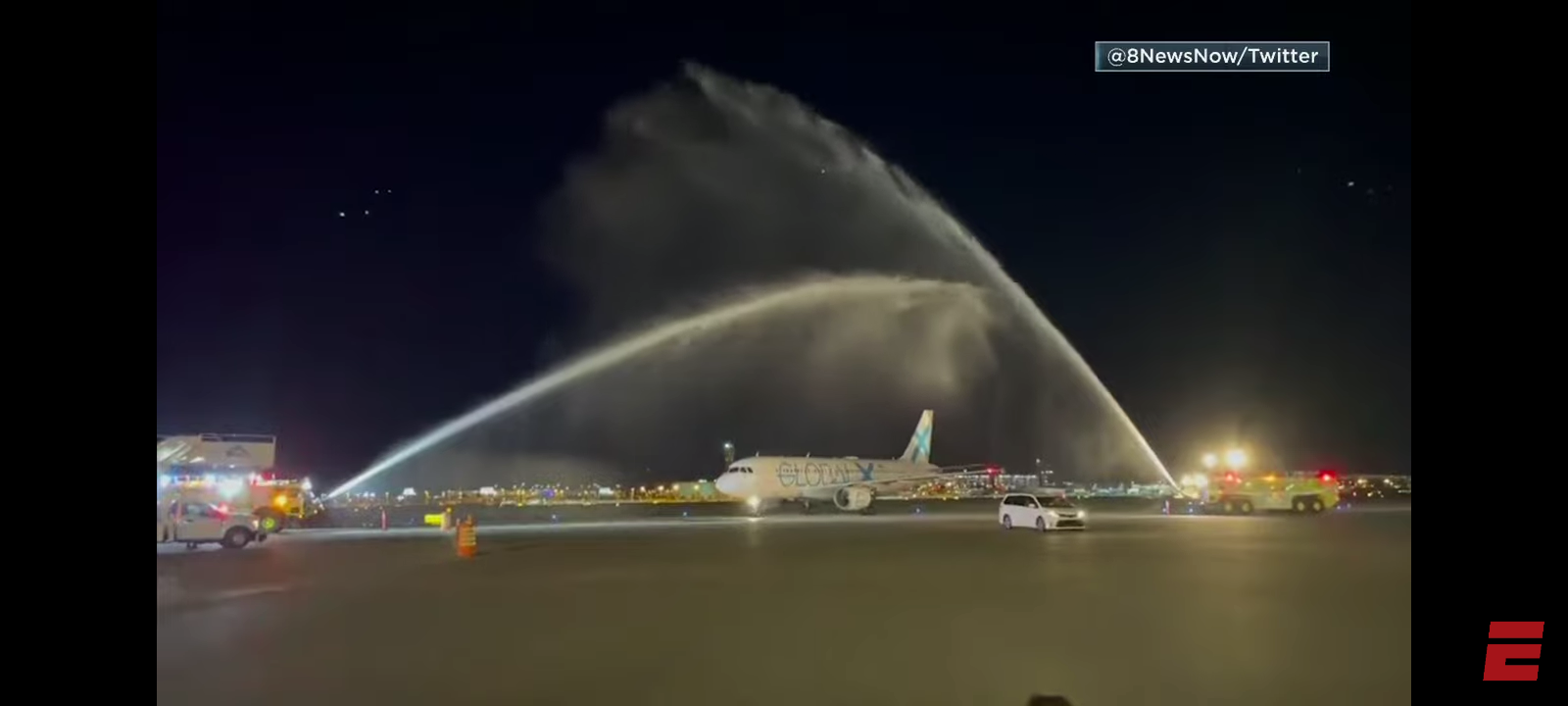 Las Vegas Aces’ plane greeted with Water Cannon Salute following WNBA Finals title win