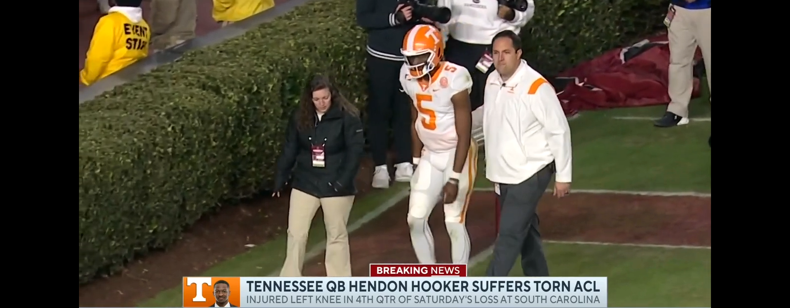Tennessee QB Hendon Hooker suffers torn ACL
