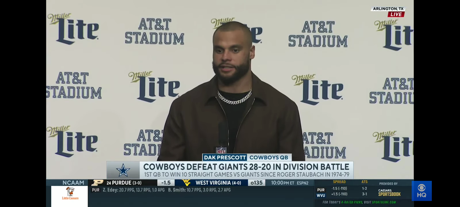 Cowboys QB Dak Prescott speaks after WIN over Giants [FULL PRESS CONFERENCE]