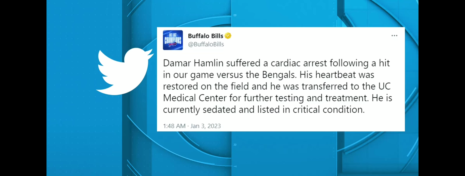 Bills’ Damar Hamlin in critical condition after cardiac arrest | NFL Insider Update