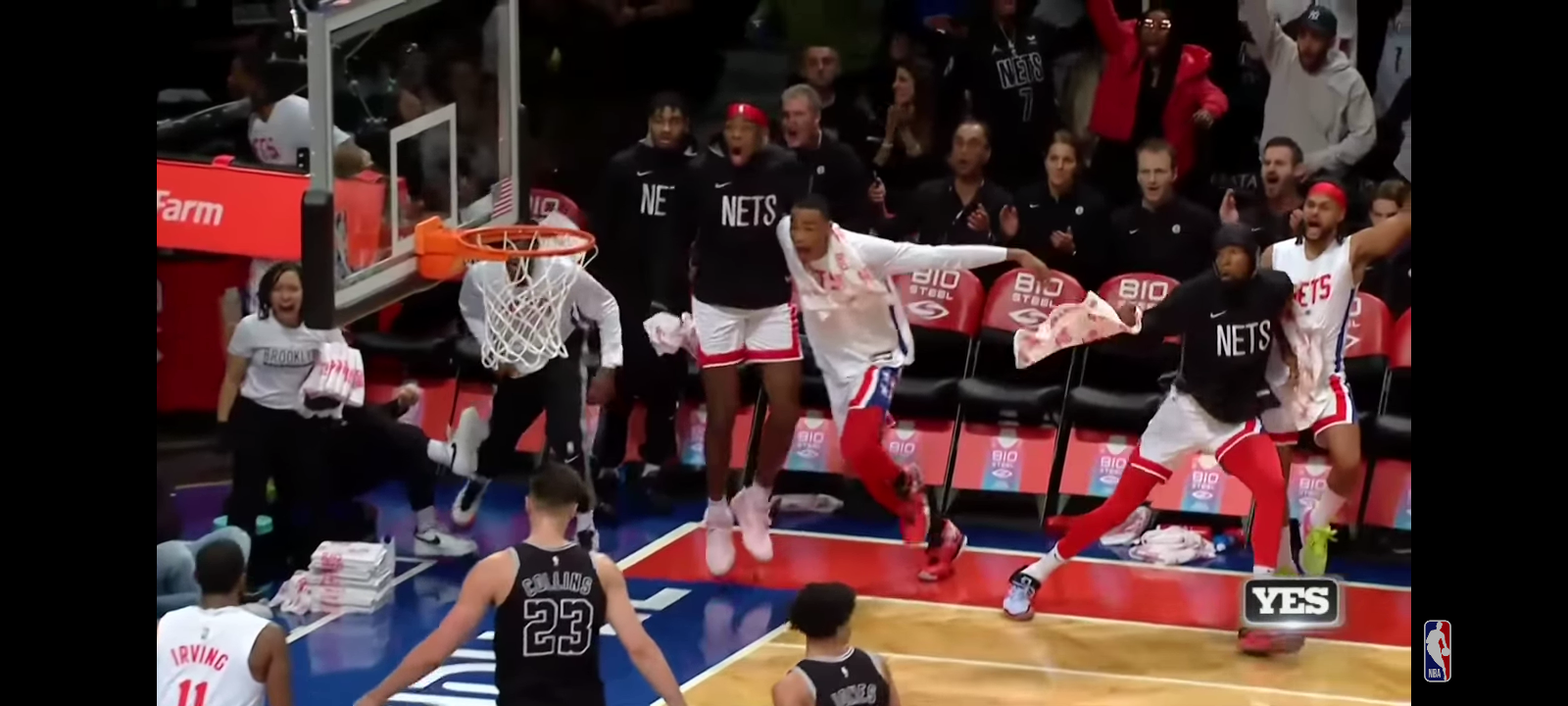 Kyrie Irving SHOCKS Entire Nets Bench With RIDICULOUS PUTBACK DUNK