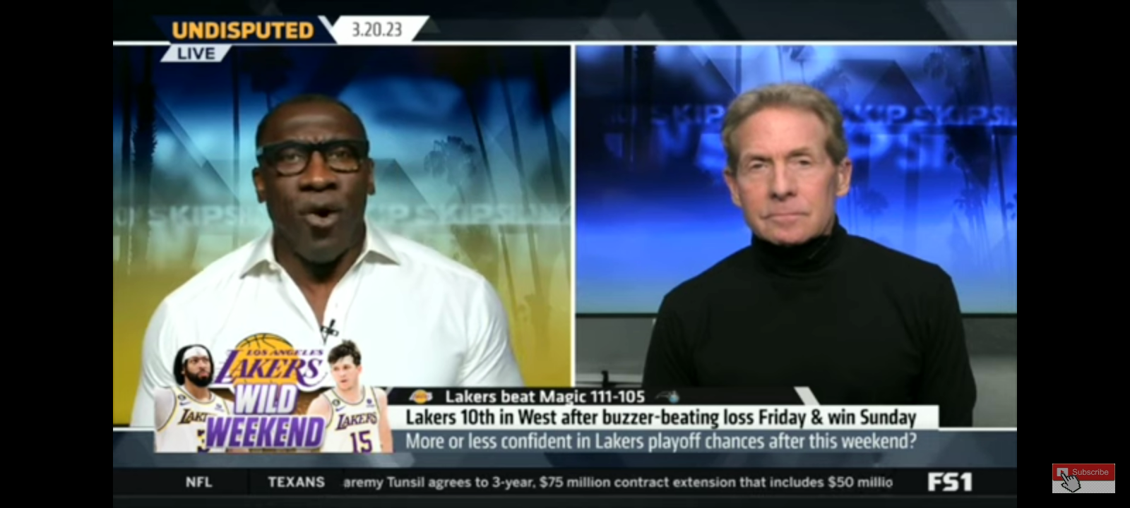 UNDISPUTED | Shannon “goes crazy” Austin Reaves: 35 Pts in Lakers beat Magic 111-105