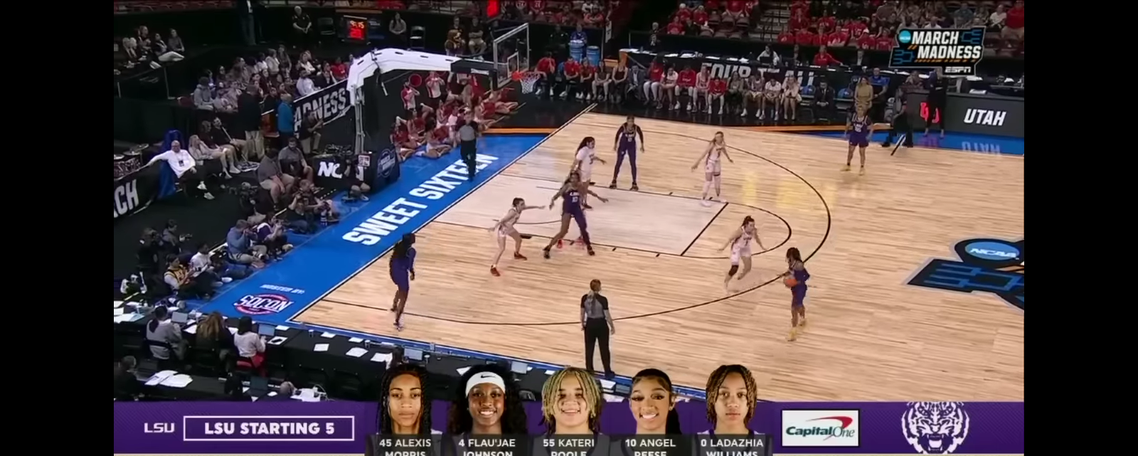 LSU vs. Utah – Sweet 16 NCAA tournament extended highlights