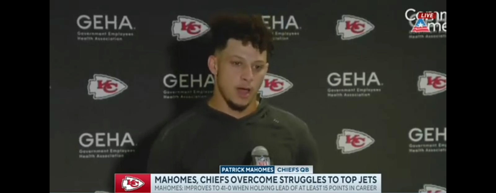 Patrick Mahomes talks overcoming struggles to defeat Jets