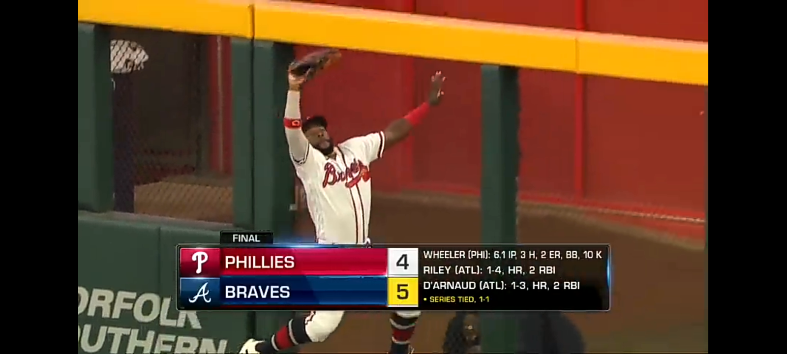The Atlanta Braves come back from a 4-run deficit to win NLDS Game 2!