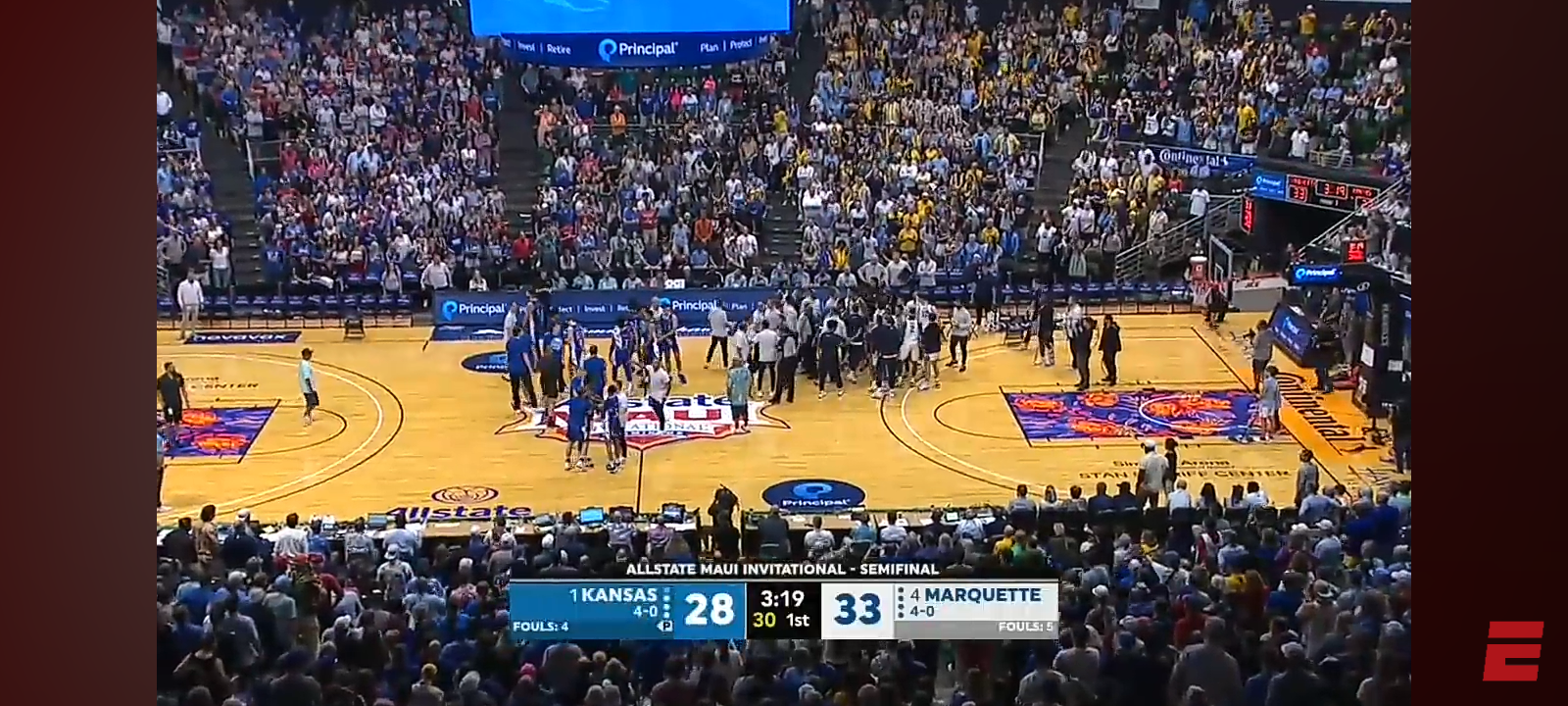 BENCHES CLEAR in Kansas vs. Marquette 😤