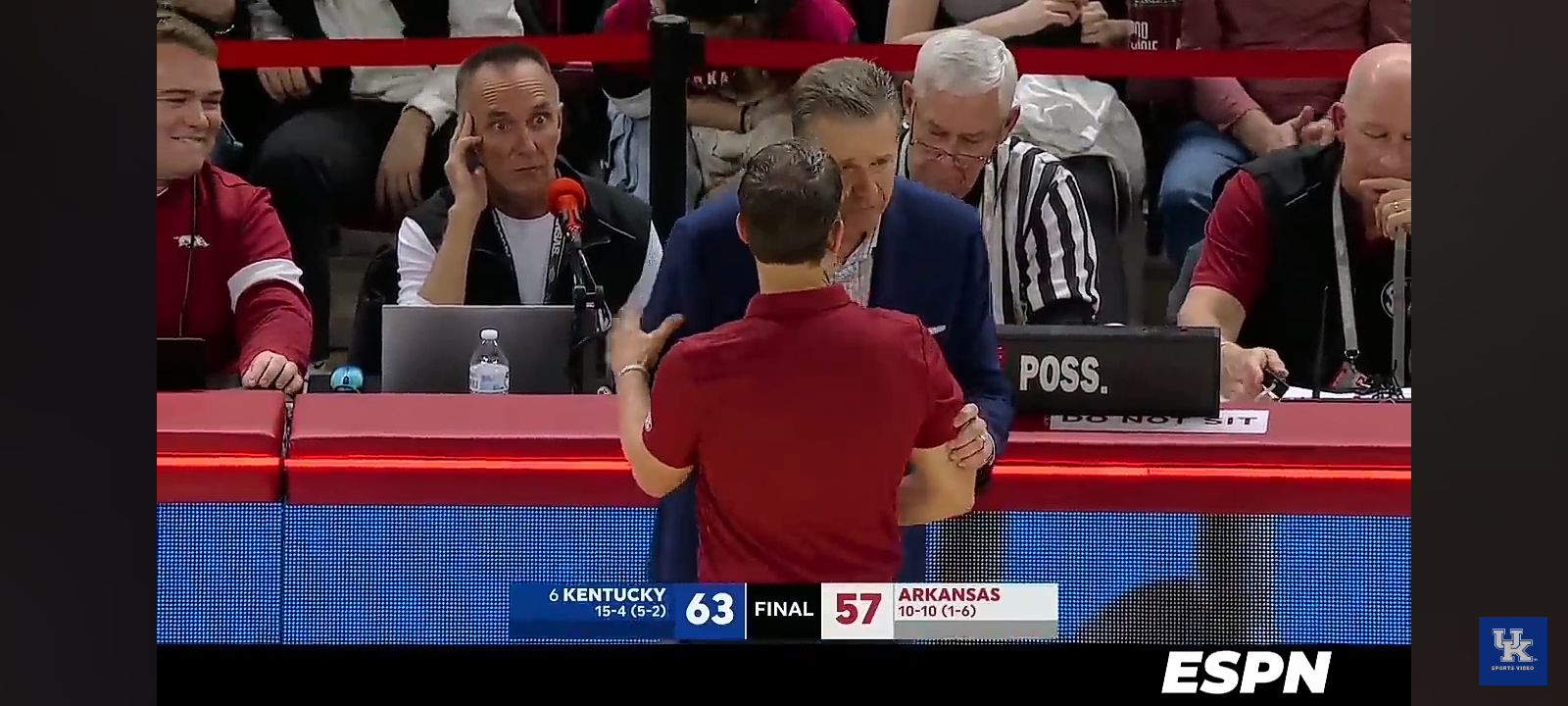 MBB: Kentucky 63, Arkansas 57