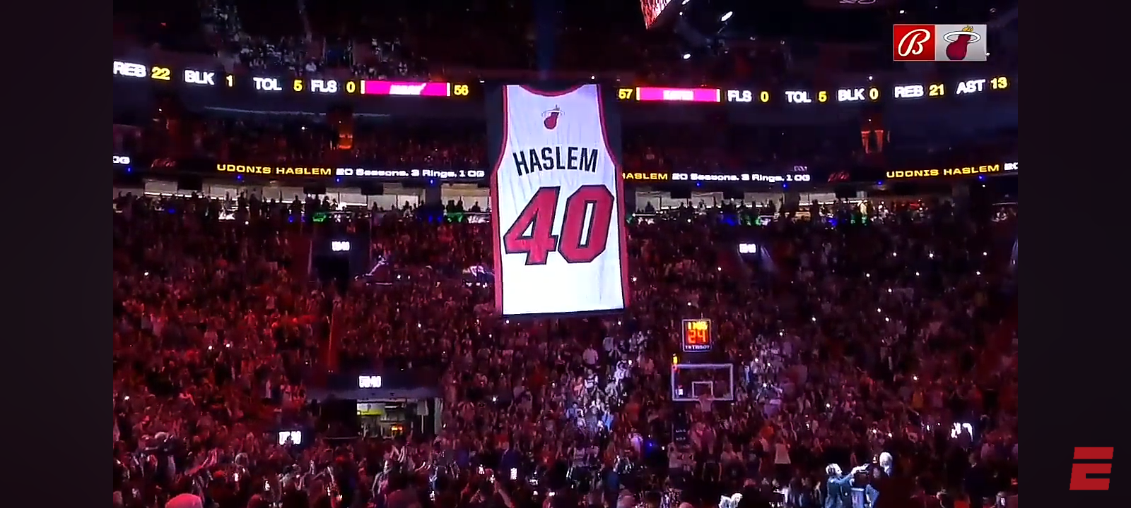The Miami Heat retire Udonis Haslem’s jersey 🫶