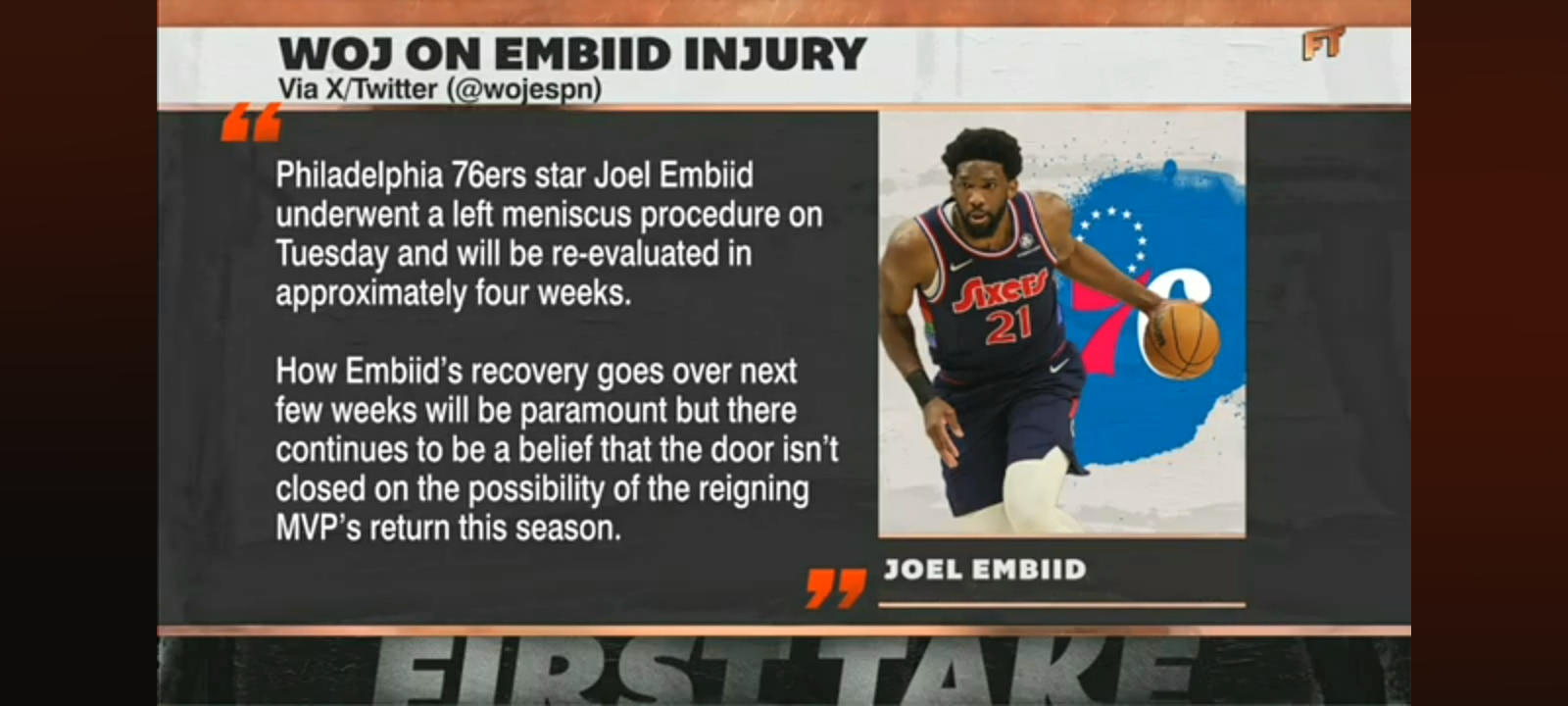 ‘SHUT EMBIID DOWN FOR THE SEASON!’ Perk reacts to injury update and return timeline 👀