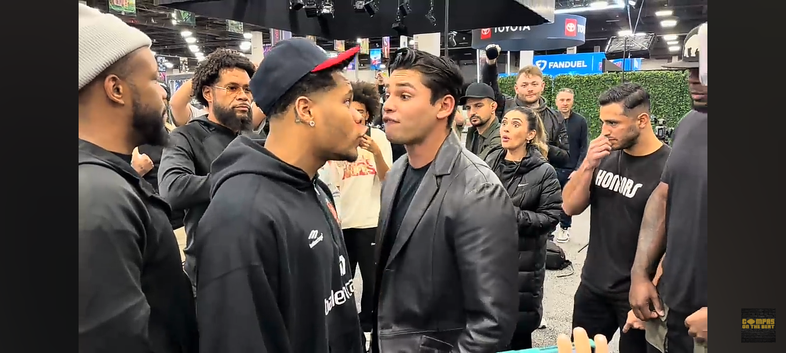 Ryan Garcia SHOVES Devin Haney; massive chaos ensues in Las Vegas boxing face off!