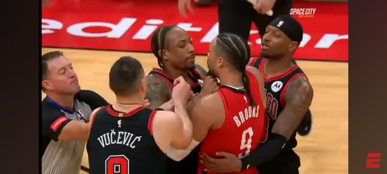 DeMar DeRozan & Dillon Brooks EJECTED after scuffle caused by hard foul on Jalen Green