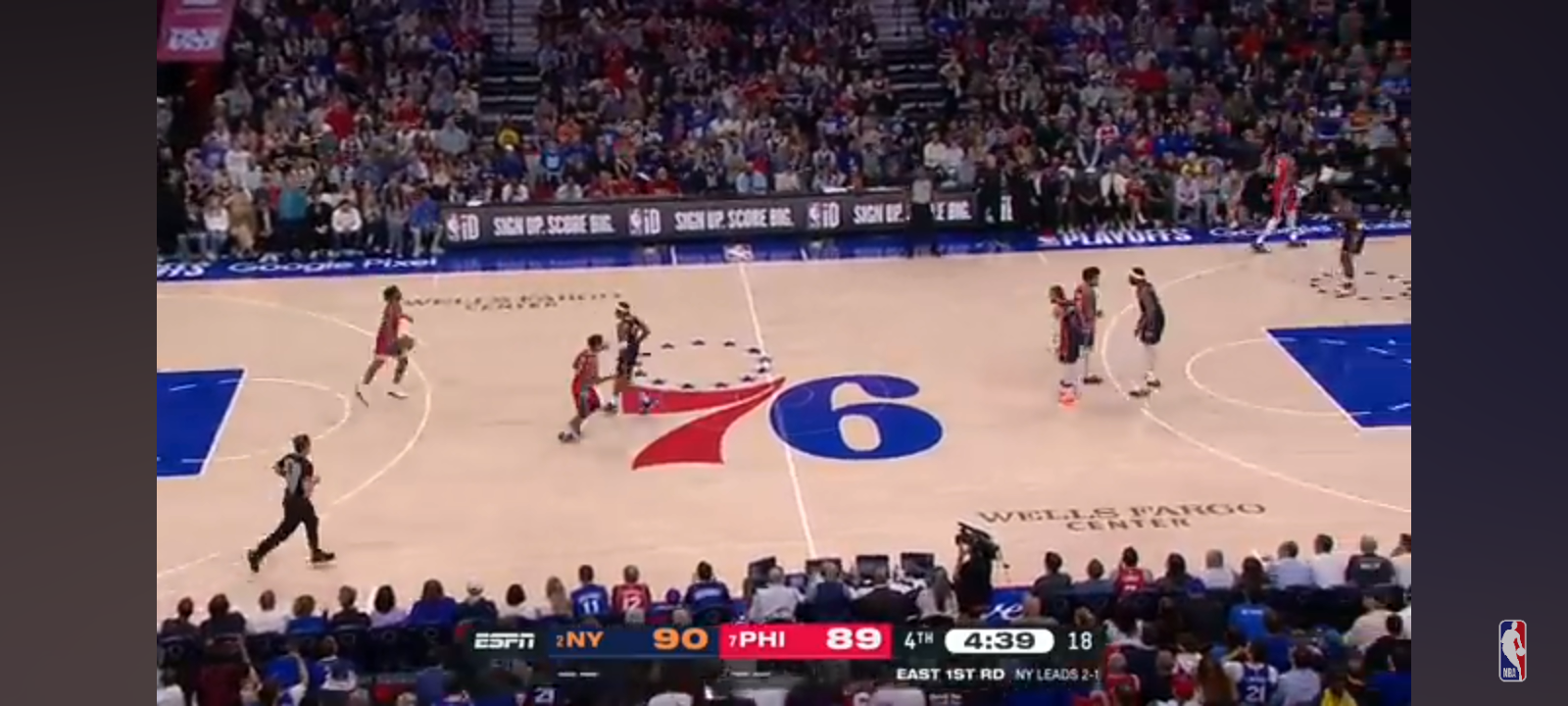 Final 4:41 INTENSE ENDING #2 Knicks at #7 76ers | Game 4
