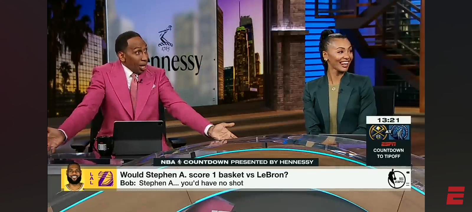 Could Stephen A. score ONE BASKET vs. LeBron James? 👀 ‘YES, I COULD!’ 🤣 – Stephen A. | NBA Countdown