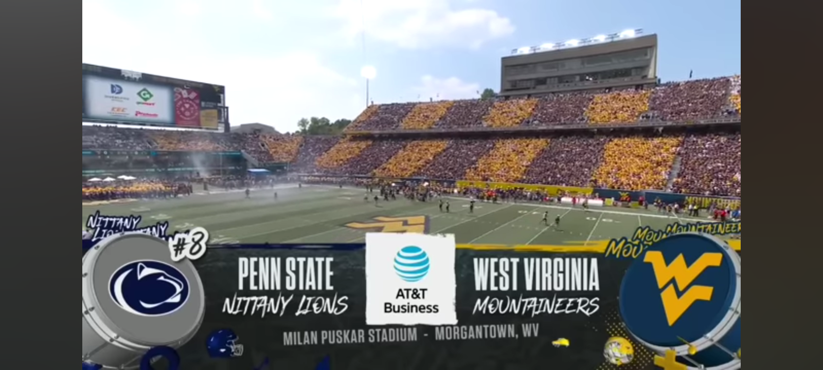 No. 8 Penn State Nittany Lions vs. West Virginia Mountaineers