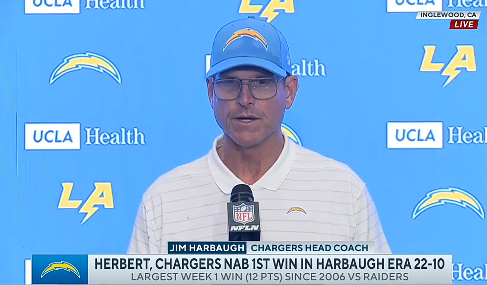 Jim Harbaugh speaks after first win back in the NFL, says team must improve