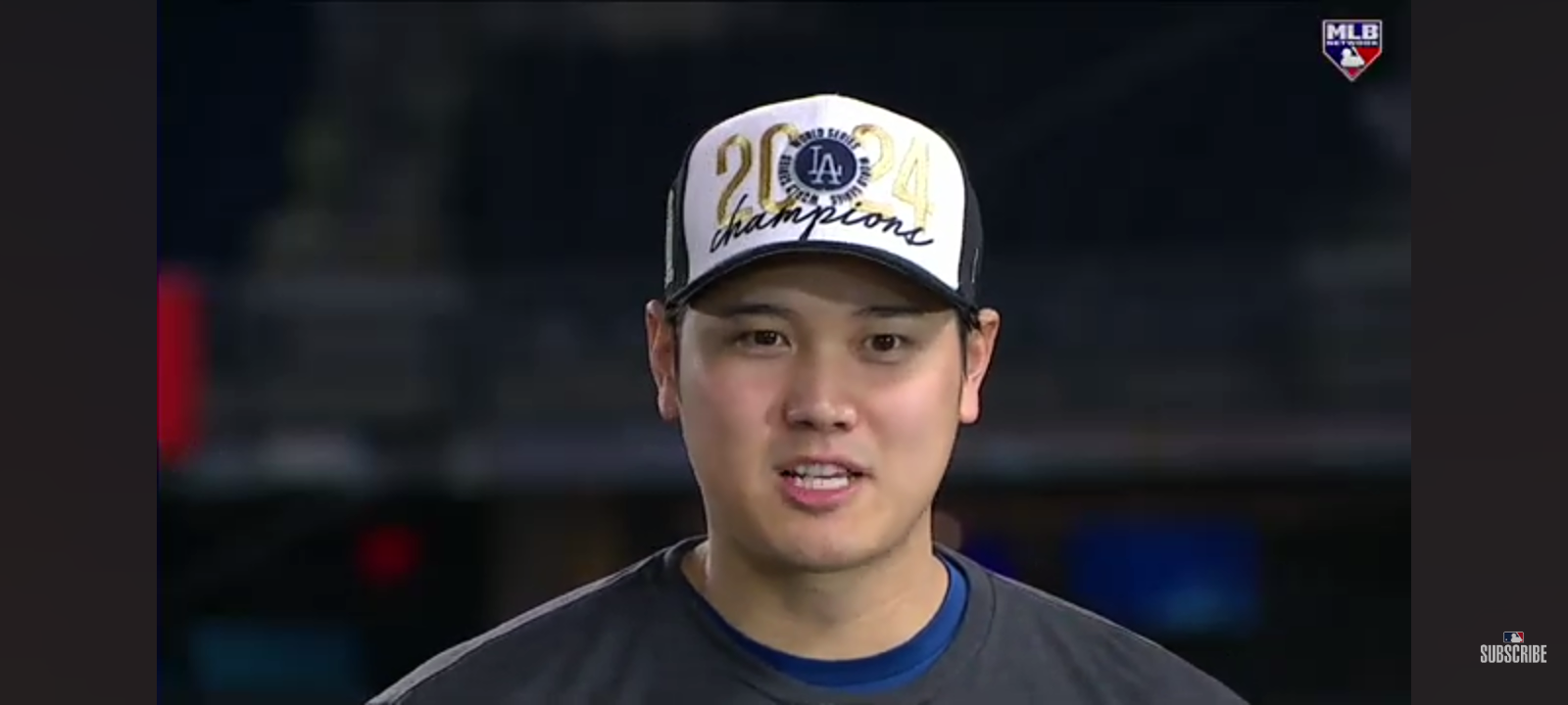 Shohei Ohtani postgame interview after winning the World Series!